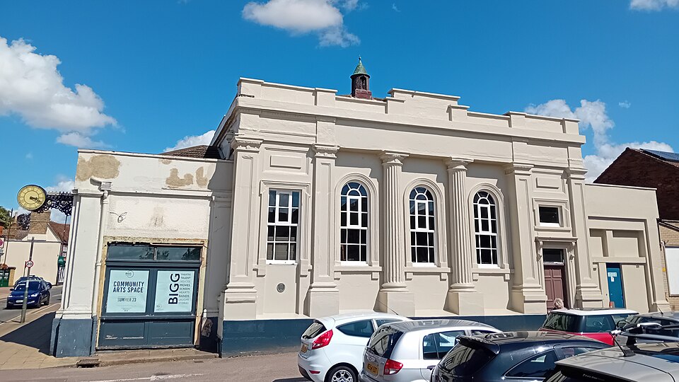 Old Town Hall on High Street in Biggleswade town centre